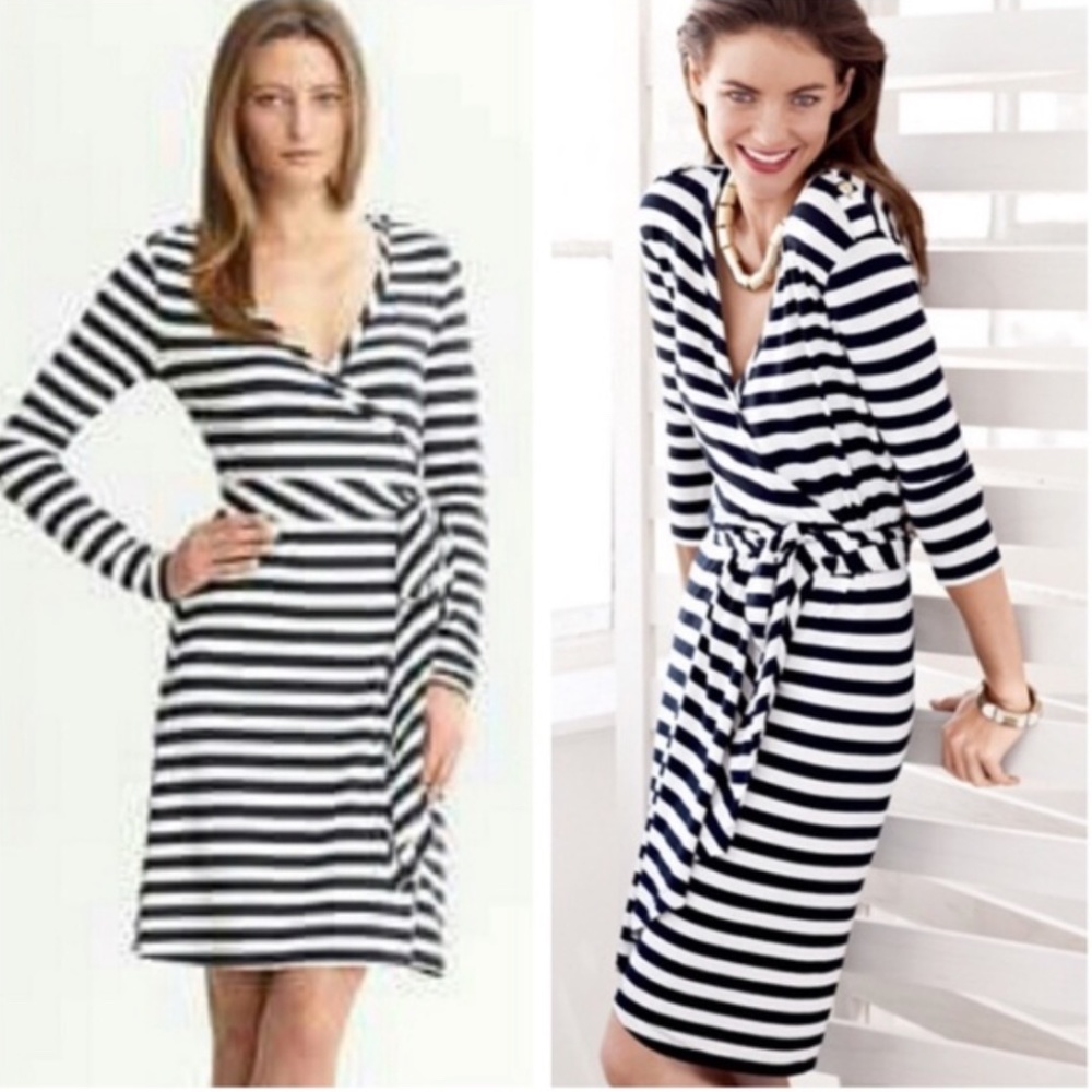 Banana Republic Striped Jersey Wrap Dress XL NWOT